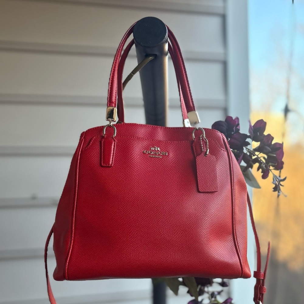 Gorgeous Red EUC Coach Leather Satchel with Gold Hardware